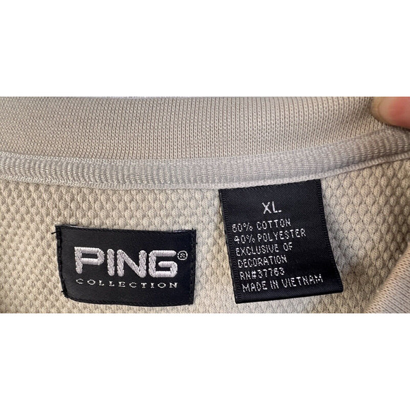 Ping Collection Golf Vest Men's XL Cream V Neck Preppy Casual Cotton Blend - Picture 2 of 9